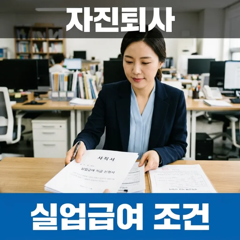 자진퇴사 실업급여 조건 5가지｜탈락 안 되려면 확인할 것
