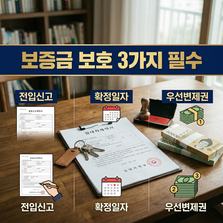 전세 월세 보증금을 보호하는 3가지 방법과 전입신고·확정일자·대항력·우선변제권 내용 정리