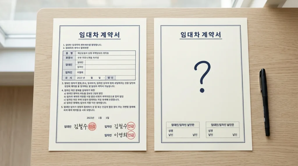계약갱신요구권 vs 묵시적 갱신 계약갱신요구권과 묵시적 갱신 비교 서류